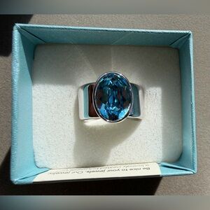 Touchstone Crystal by Swarovski - Aquamarine Nolita ring SZ 9